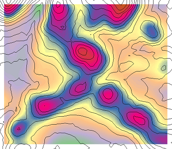 Annual wind energy yield map over complex terrain